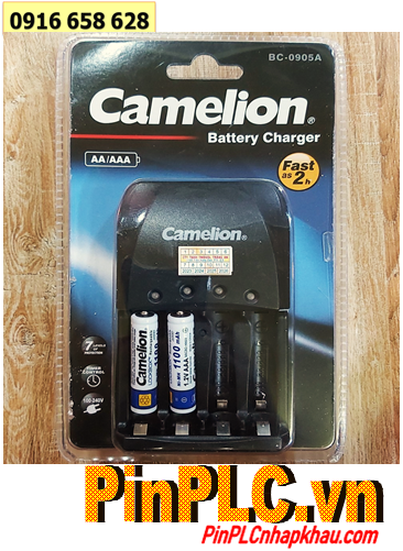 Camelion BC-0905A Bộ sạc Kèm 2Pin Camelion NH-AAA1100LBP2), kèm sẳn 2 pin sạc Camelion NH-AAA1100ARBP2 Lockbox -1.2v